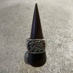 VINTAGE Vintage серебряный 925 Dragon печатка кольцо / ювелирные изделия 