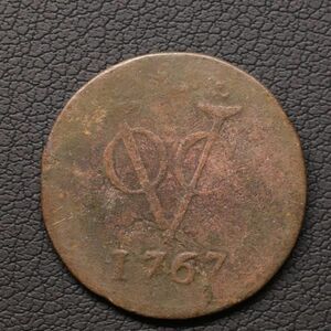 KM#131/オランダ領東インド VOC DUIT銅貨（1767）西フリースラント・ミント[E1936] コイン,蘭印,インドネシア