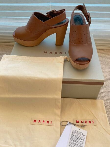 MARNI マルニ　サンダル　パンプス　アツゾコ　23.5cm 厚底　ブラウン　茶色　夏サンダル　滑り止め付