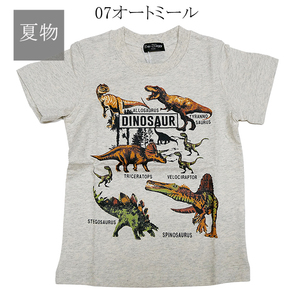 120cm 恐竜集合Tシャツ オートミール ティラノザウルス 怪獣 男の子 ディノ ダイナソー トリケラトプス ペタラノドン 当店オリジナルの画像7