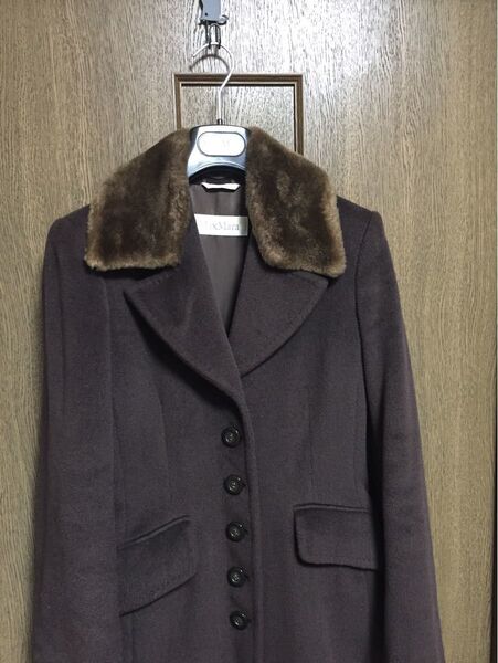 【美品】MaxMara 白タグ ロングコート(ハンガー付き)