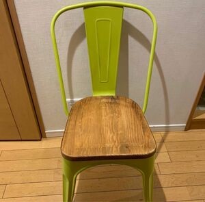 桜屋工業 CHERRY RESTAREA チェア パンガス 黄緑　板座面　ダイニング椅子　チェリー　チェア　パイプ椅子