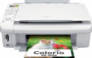 旧モデル エプソン MultiPhoto Colorio 普通紙くっきり フォト複合機 4色顔料インク PX-501A