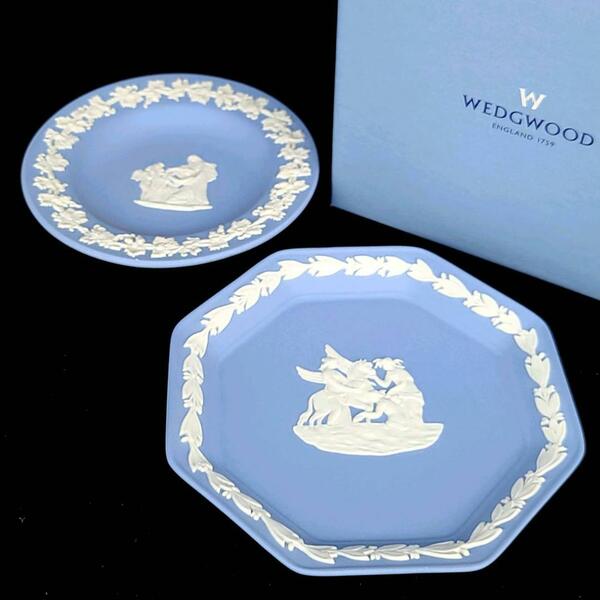 ★美品 ◆ ウェッジウッド　WEDGWOOD ジャスパー　ペールブルー 小皿　プレート　2枚セット