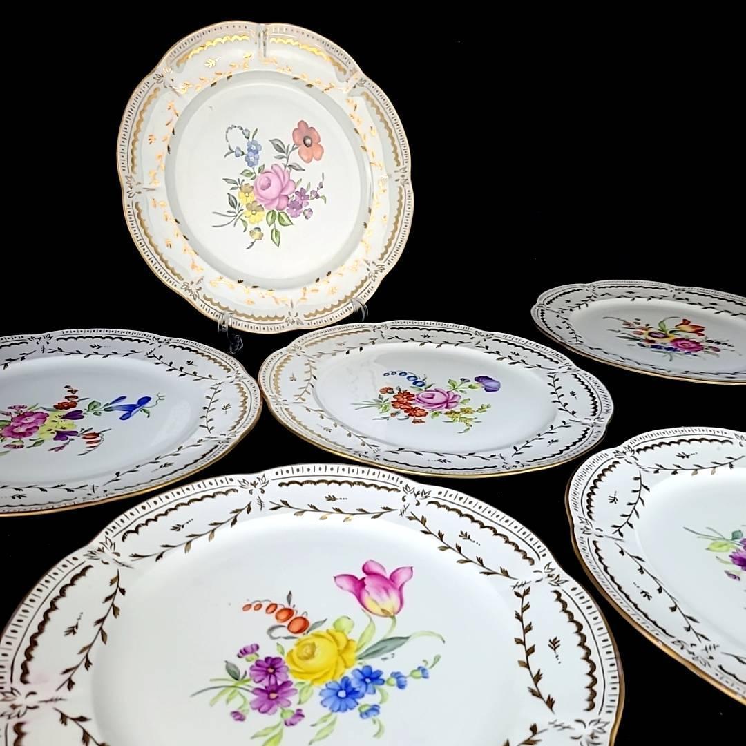 ☆良品 ◇ 手描き ハンドペイント 金彩 フラワーブーケ 花 27cm