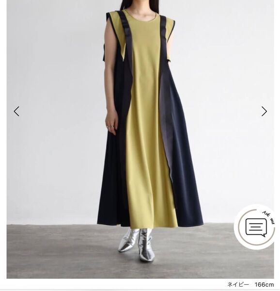 定価23,000円 バイカラーデザインテープワンピース