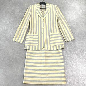  Jun asidajun ashida stripe border setup suit skirt suit cotton spring summer yellow gray 9 number M
