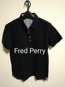 フレッドペリー　Fred Perry 半袖ポロシャツ　ボタンダウン　ブラック　M