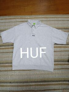 HUF FUCK IT POLO FLEECE　半袖ポロシャツ　グレー　M