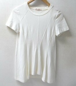◆MARNI マルニ 変形 デザイン プリーツ Tシャツ 白 サイズ40 美品