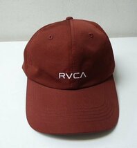 ◆RVCA ルーカ ナイロン ロゴ 刺繍 キャップ 茶系　調整可能　美品_画像1