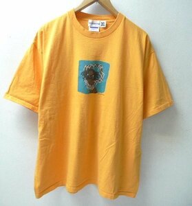 ◆　グルメジーンズ　COTTON PAN XL ガールアートプリント Tシャツ イエロー サイズXL 美 コットンパン