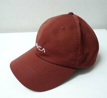 ◆RVCA ルーカ ナイロン ロゴ 刺繍 キャップ 茶系　調整可能　美品_画像2