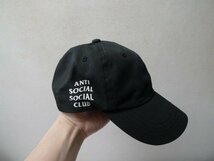 ◆ASSC Anti Social Social Club アンチ・ソーシャル・ソーシャル・クラブ ロゴ　キャップ CAP 帽子　美　黒 調整可能_画像1