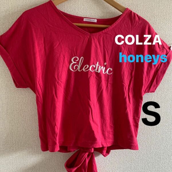 COLZA 【honeys 】 レディース　トップス 半袖　カットソー　サイズS 濃いピンク　 