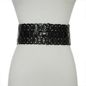 [ black ]7cm corset rubber belt wide width belt lady's 