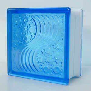 6個セット 送料無料 ガラスブロック 世界で有名なブランド品 厚み95mmブルー色水の波 gb5595-6p