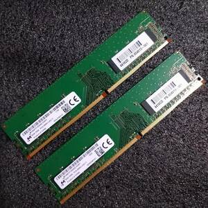 【中古】DDR4メモリ 16GB(8GB2枚組) Micron MTA8ATF1G64AZ [DDR4-2666 PC4-21300]