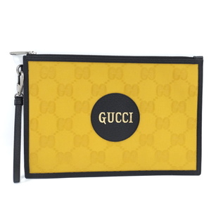 【中古】GUCCI クラッチバッグ セカンドバッグ オフザグリッド Off The Grid GGキャンバス レザー イエロー 625598