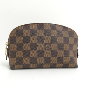 【中古】LOUIS VUITTON ポシェット コスメティック 化粧ポーチ ダミエ エベヌ N47516