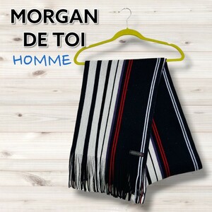 MORGAN DE TOI HOMME モルガン マフラー ブラック ストライプ