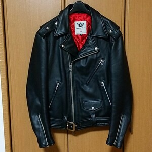 666 Leather Wear ダブルライダースジャケット ブラック 黒 40 牛革 ワンスター トリプルシックス schott lewis leathers Durable 革ジャン