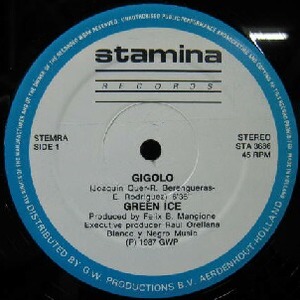 $ GREEN ICE / GIGOLO (STA 3686) ザッツ・ユーロビート 時代 グリーンアイス / ジゴロ レコード盤　穴ジャケ EEE15-4F-6B1