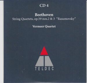 [CD/Teldec]ベートーヴェン:弦楽四重奏曲第7番ホ短調Op.59-2&弦楽四重奏曲第8番ハ長調Op.59-3/フェルメール四重奏団 1991