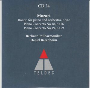 [CD/Teldec]モーツァルト:ピアノ協奏曲第18番変ロ長調K.456&ピアノ協奏曲第19番ヘ長調K.459D.バレンボイム(p & cond)&BPO 1993-1994