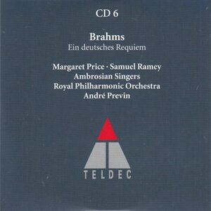 [CD/Teldec]ブラームス:ドイツ・レクイエムOp.45/M.プライス(s)&S.レイミー(b)&A.プレヴィン&ロイヤル・フィルハーモニー管弦楽団 1986