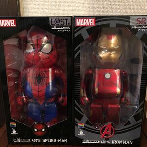 MARVEL Happyくじ 2021 アイアンマン スパイダーマンベアブリック 400%セット BE@RBRICK SP賞 L@ST賞 LAST賞 マーベル medicom ハッピー