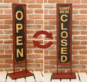  both sides plate antique style . type independent signboard open Crows stand large signboard welcome board blackboard store OPEN CLOSE 6307d
