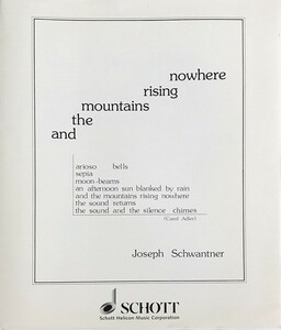 shu one toner and .. also mountain. . is not ( score + part .) import musical score Schwantner And the Mountains Rising Nowhere wind instrumental music foreign book 