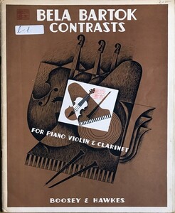 バルトーク バイオリン、クラリネットとピアノのためのコントラスト 輸入楽譜 Bartok Contrasts (Vl,Cl,P) 洋書