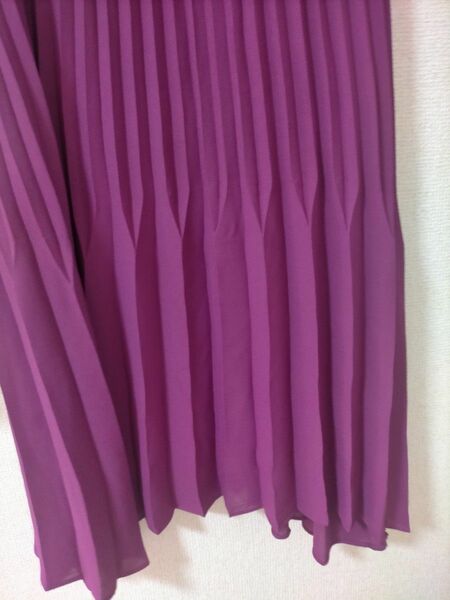 【美品】ZARA プリーツ ロングスカート パープル 紫 濃い紫
