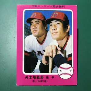 1976年　カルビー　プロ野球カード　76年　336番　広島　外木場　　　【管理878】