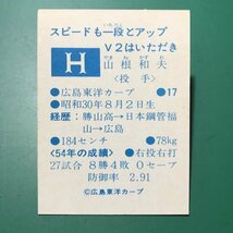 山勝　プロ野球カード　1980年版　ミニカード　小判サイズ　広島　山根和夫　　　【管理850】_画像2