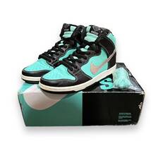 希少 美品 ● NIKE DUNK SB HIGH DIAMOND SUPPLY CO. TIFFANY 653599-400 ティファニー ダンク ハイ スニーカー ナイキ 26.5cm_画像1