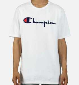【B品】【M】CHAMPION チャンピオン/ヘリテージTシャツ/ベロアスクリプトロゴ
