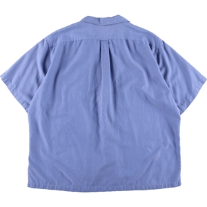 90年代 ラルフローレン POLO by Ralph Lauren CALDWELL 半袖 オープンカラー シルク×コットンシャツ ボックスシャツ メンズXXL /evb001973