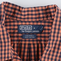 古着 90年代 ラルフローレン POLO by Ralph Lauren CALDWELL ギンガムチェック 半袖 オープンカラー コットンシャツ メンズXXL /eaa342497_画像4