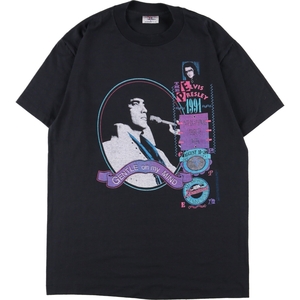 古着 90年代 HEF-T Elvis Presley エルヴィス プレスリー バンドTシャツ バンT USA製 メンズM ヴィンテージ /eaa348572