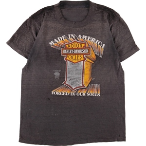 古着 80年代 ハーレーダビッドソン Harley-Davidson モーターサイクル バイクTシャツ メンズM ヴィンテージ /eaa342561