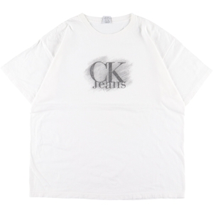 古着 90年代 カルバンクライン Calvin klein JEANS 半袖 プリントTシャツ USA製 メンズXL ヴィンテージ /eaa340809