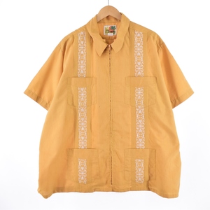 古着 GUAYABERA 半袖 メキシカンシャツ キューバシャツ メンズXL /eaa350897