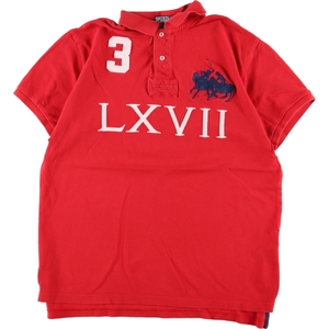 古着 ラルフローレン Ralph Lauren POLO by Ralph Lauren ビッグポニー ナンバリング 半袖 ラガーシャツ メンズM /eaa352897