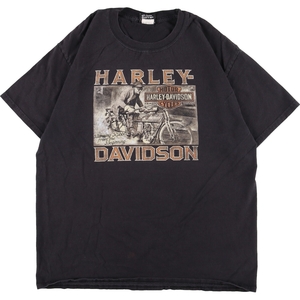 古着 ヘインズ Hanes Harley-Davidson ハーレーダビッドソン 両面プリント モーターサイクル バイクTシャツ メンズL /eaa352868