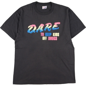 古着 90年代 ヘインズ Hanes D.A.R.E. 薬物乱用予防教育 プリントTシャツ メンズM ヴィンテージ /eaa351242