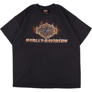 古着 ヘインズ Harley-Davidson 両面プリント ハーレーダビッドソン モーターサイクル バイクTシャツ メンズXL /eaa354872