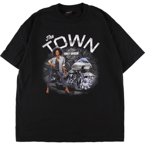 古着 ハーレーダビッドソン Harley-Davidson ピンナップガール 両面プリント モーターサイクル バイクTシャツ メンズXL /eaa352450